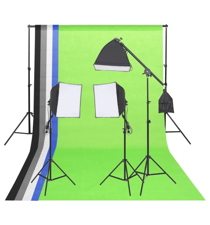 Kit d'éclairage studio photo avec toiles de fond et réflecteur | Mobilier & Déco