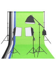 Kit d'éclairage studio photo avec toiles de fond et réflecteur | Mobilier & Déco