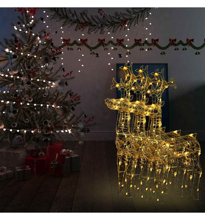 Décorations de Noël de renne 3 pcs 60x16x100 cm Acrylique | Mobilier & Déco
