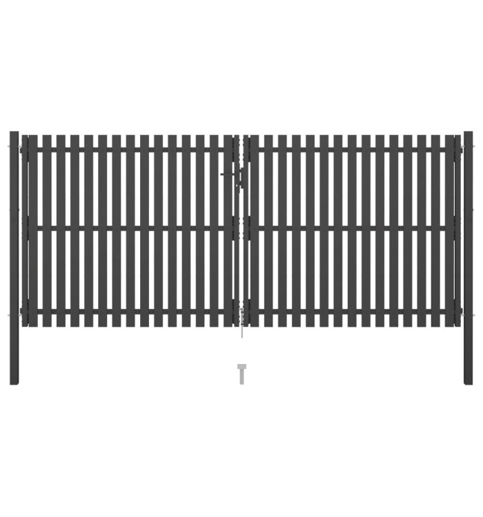 Portail de clôture de jardin Acier 4x2 m Anthracite | Mobilier & Déco