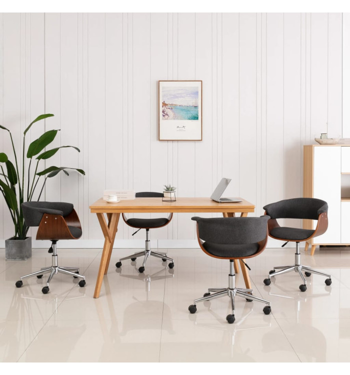 Chaises pivotantes à manger lot de 4 gris tissu | Mobilier & Déco