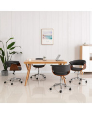 Chaises pivotantes à manger lot de 4 gris tissu | Mobilier & Déco
