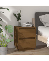 Table de chevet Marron miel 40x35x50 cm Bois de pin massif | Mobilier & Déco