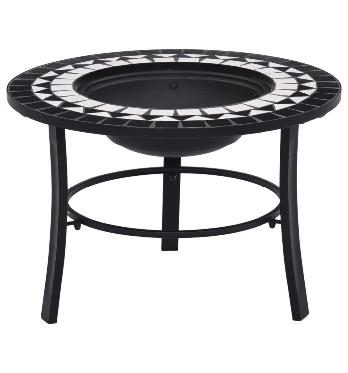 Foyer mosaïque Noir et blanc 68 cm Céramique | Mobilier & Déco