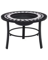 Foyer mosaïque Noir et blanc 68 cm Céramique | Mobilier & Déco