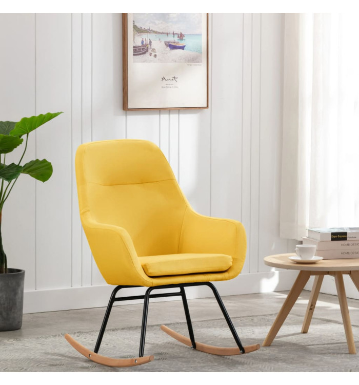 Chaise à bascule Jaune moutarde Tissu | Mobilier & Déco