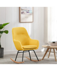 Chaise à bascule Jaune moutarde Tissu | Mobilier & Déco