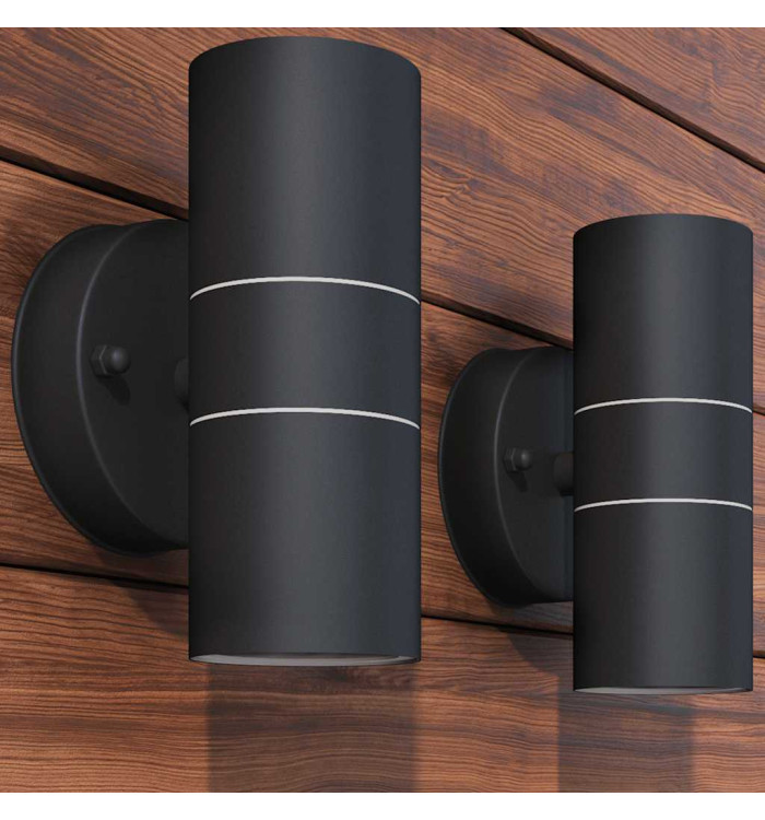 Applique murale LED d'extérieur 2 pcs Acier inoxydable haut bas | Mobilier & Déco