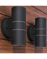 Applique murale LED d'extérieur 2 pcs Acier inoxydable haut bas | Mobilier & Déco