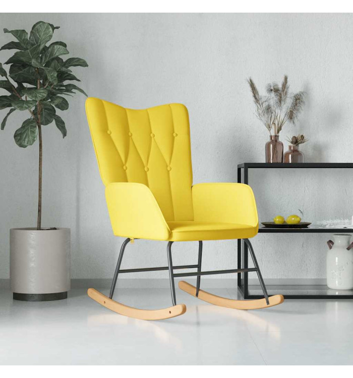 Chaise à bascule Jaune moutarde Tissu | Mobilier & Déco