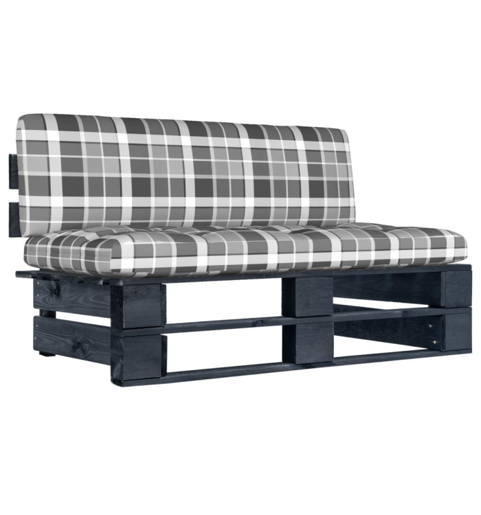 Canapé central palette de jardin noir bois de pin imprégné | Mobilier & Déco