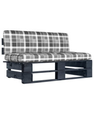 Canapé central palette de jardin noir bois de pin imprégné | Mobilier & Déco