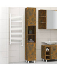 Armoire de bain Chêne fumé 30x30x179 cm Bois d'ingénierie | Mobilier & Déco