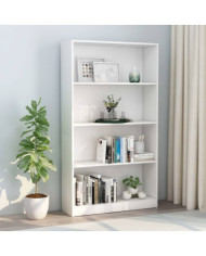 Bibliothèque à 4 niveaux Blanc 80x24x142 cm Bois d’ingénierie | Mobilier & Déco