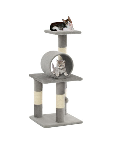 Arbre à chat avec griffoirs en sisal 65 cm Gris | Mobilier & Déco