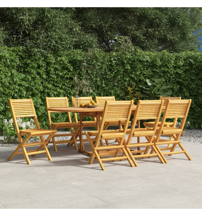 Chaises de jardin pliantes lot de 8 47x62x90cm bois massif teck | Mobilier & Déco