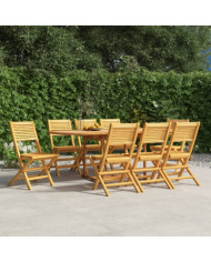 Chaises de jardin pliantes lot de 8 47x62x90cm bois massif teck | Mobilier & Déco