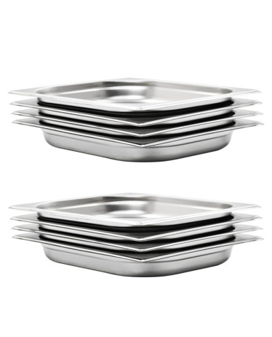 Récipients Gastronorm 8 pcs GN 1/2 40 mm Acier inoxydable | Mobilier & Déco
