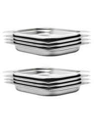 Récipients Gastronorm 8 pcs GN 1/2 40 mm Acier inoxydable | Mobilier & Déco