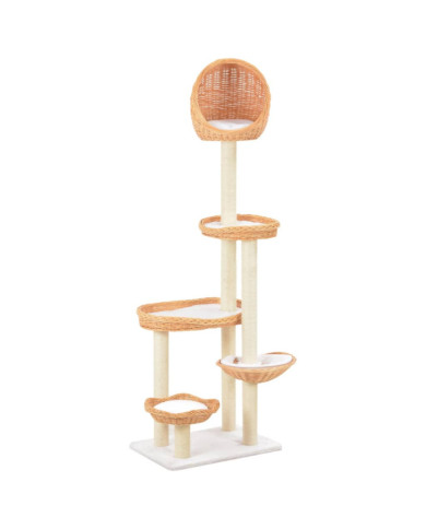Arbre à chat avec griffoir en sisal Naturel Bois de saule | Mobilier & Déco