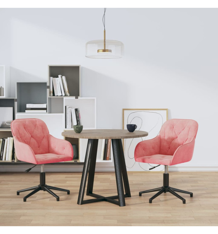 Chaises pivotantes à manger lot de 2 Rose Velours | Mobilier & Déco