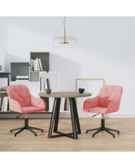 Chaises pivotantes à manger lot de 2 Rose Velours | Mobilier & Déco