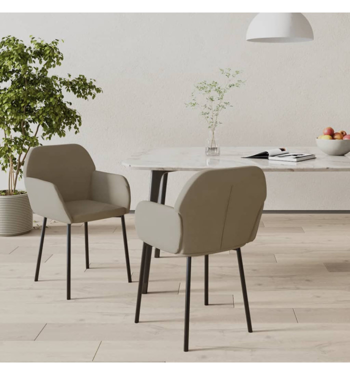 Chaises à manger lot de 2 Gris clair Velours | Mobilier & Déco