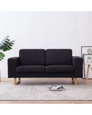 Canapé à 2 places Tissu Noir | Mobilier & Déco