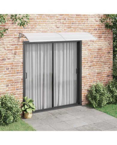Auvent de porte Gris et transparent 240x75 cm PC | Mobilier & Déco