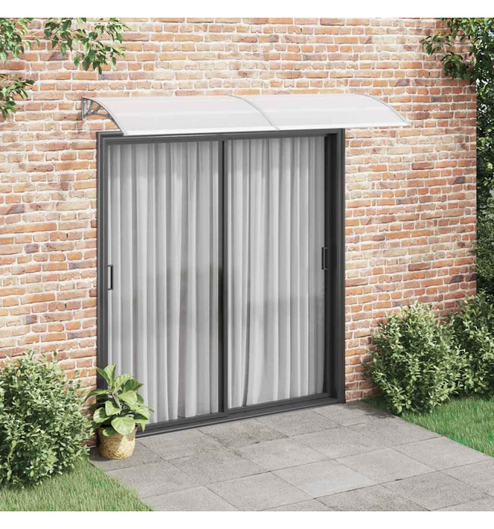 Auvent de porte Gris et transparent 240x75 cm PC | Mobilier & Déco