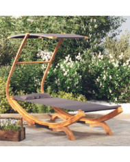 Lit repos et auvent 100x190x134cm Bois courbé massif Anthracite | Mobilier & Déco