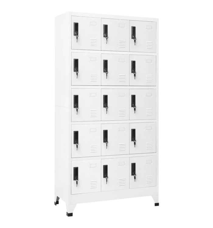 Armoire à casiers Blanc 90x40x180 cm Acier | Mobilier & Déco