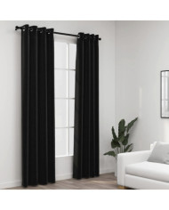 Rideaux occultants Aspect de lin 2 pcs Anthracite 140x245 cm | Mobilier & Déco