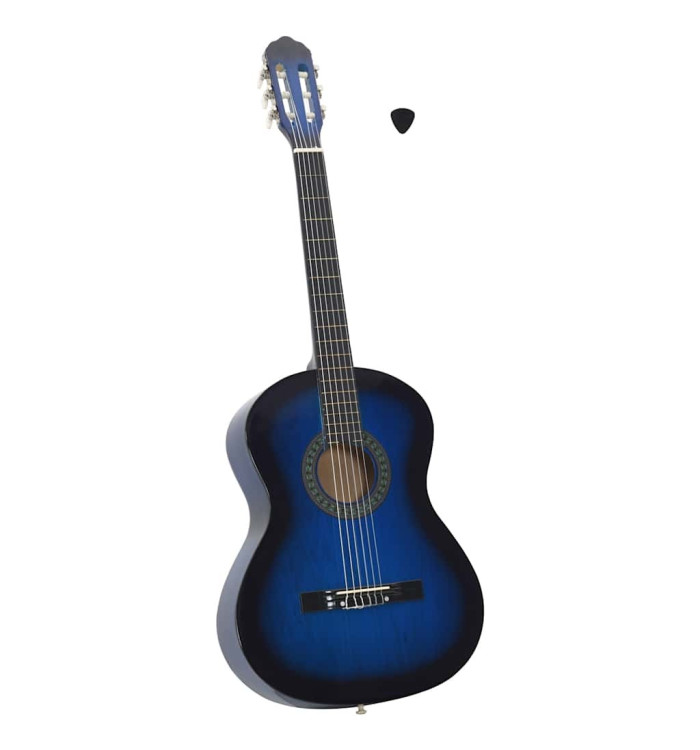 Guitare classique pour débutants Bleu 4/4 39" Tilleul | Mobilier & Déco