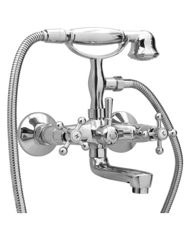 Robinet de baignoire à 2 poignées et déviateur de douche Chrome | Mobilier & Déco