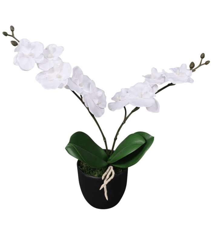 Plante artificielle avec pot Orchidée 30 cm Blanc | Mobilier & Déco