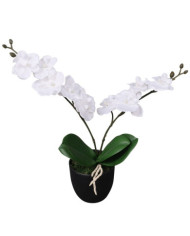 Plante artificielle avec pot Orchidée 30 cm Blanc | Mobilier & Déco