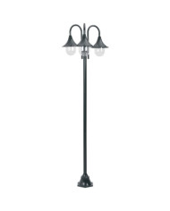 Lampadaire de jardin E27 220cm Aluminium 3 lanternes Vert foncé | Mobilier & Déco