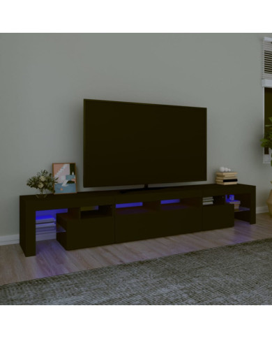 Meuble TV avec lumières LED Noir 230x36,5x40 cm | Mobilier & Déco