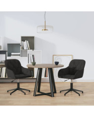 Chaises pivotantes à manger lot de 2 Noir Velours | Mobilier & Déco