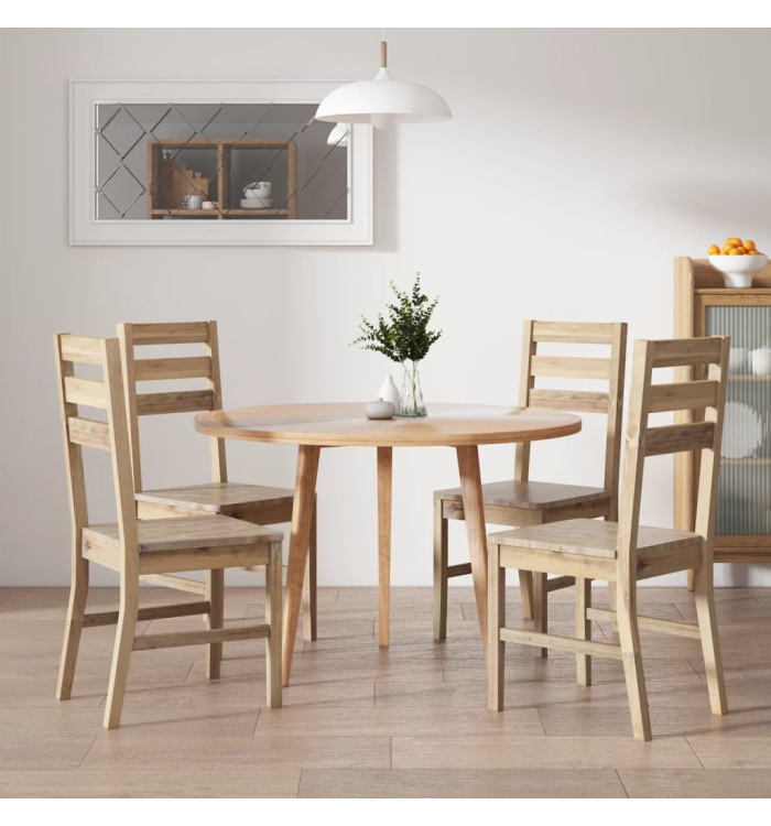 Chaises à manger lot de 4 bois d'acacia massif | Mobilier & Déco