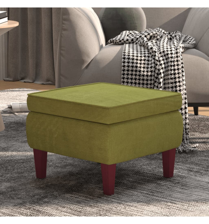 Tabouret avec pieds en bois Vert clair Velours | Mobilier & Déco