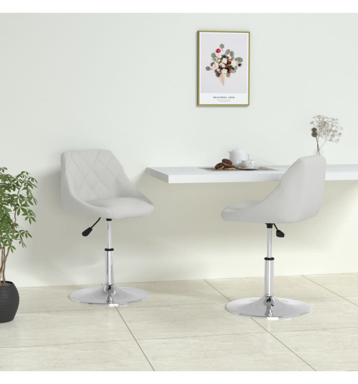Chaises à manger lot de 2 blanc similicuir | Mobilier & Déco