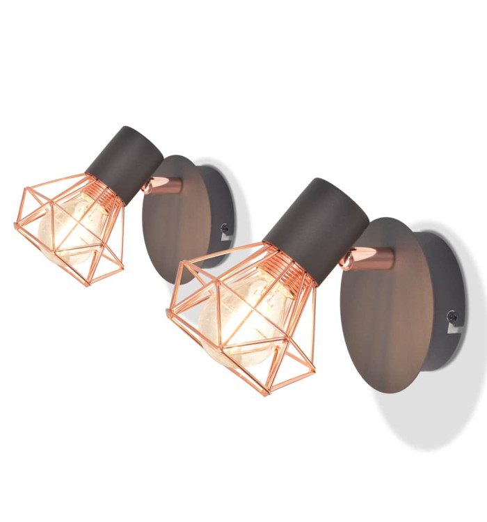 Lampe murale avec 2 ampoules LED à incandescence 2 pcs 8 W | Mobilier & Déco