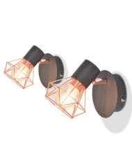 Lampe murale avec 2 ampoules LED à incandescence 2 pcs 8 W | Mobilier & Déco