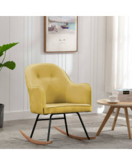 Chaise à bascule Jaune moutarde Velours | Mobilier & Déco