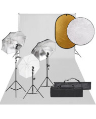Kit de studio photo avec éclairage toile de fond et réflecteur | Mobilier & Déco