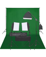 Kit de studio photo avec éclairage et toile de fond | Mobilier & Déco