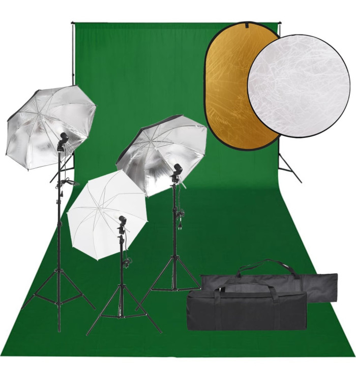 Kit de studio photo avec éclairage toile de fond et réflecteur | Mobilier & Déco