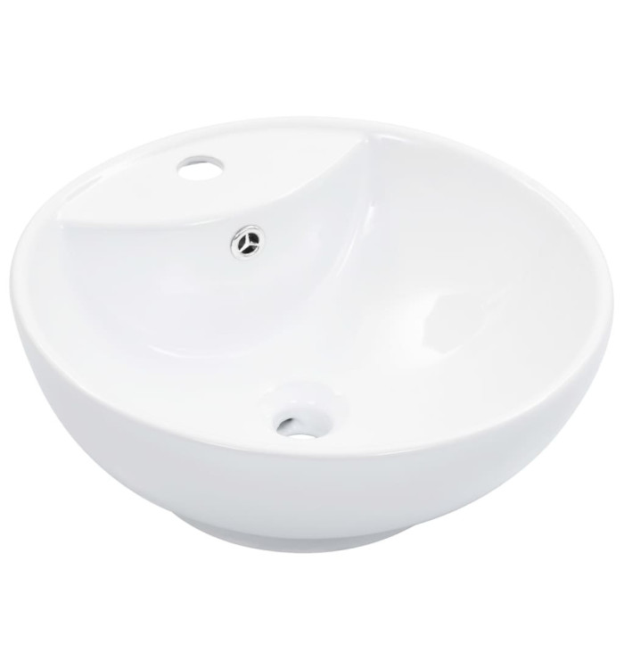 Lavabo avec trop-plein 46,5 x 18 cm Céramique Blanc | Mobilier & Déco